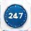 Icône horloge 24/7
