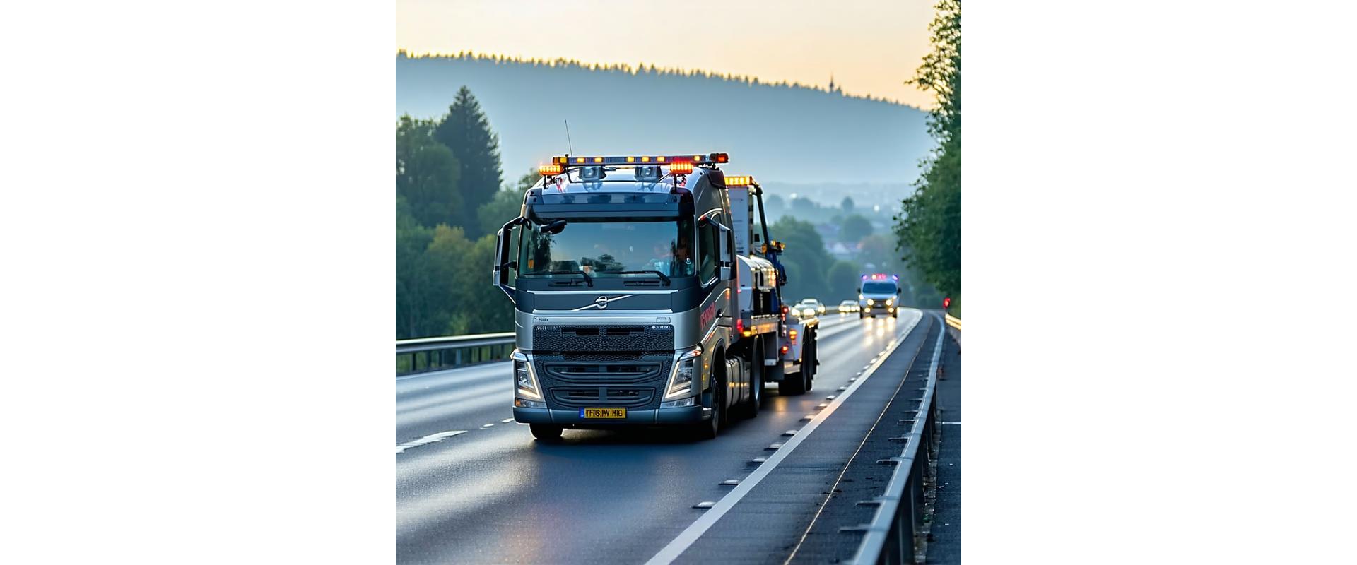 Camion de dépannage Proximove intervenant sur une route de Lyon