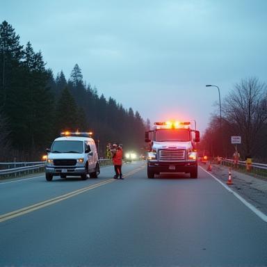 Dépanneuse intervenant après accident
